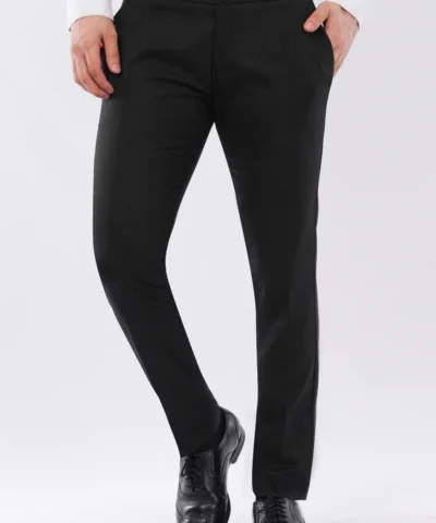 Men Linen Formal Pant – Black