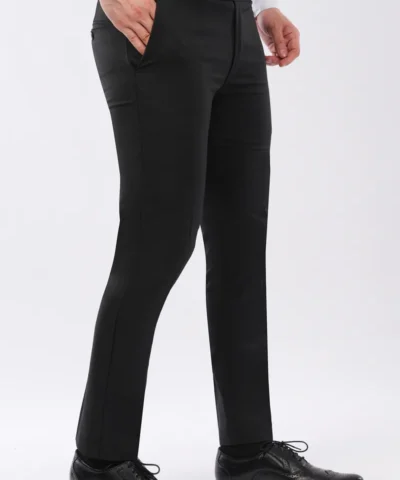 RetroWave Penta Lycra Formal Trousers for Men | Black Formal Pants