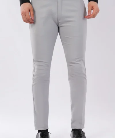 Men Slub Lycra Formal Pant – Ice Blue | Exclusive Fit