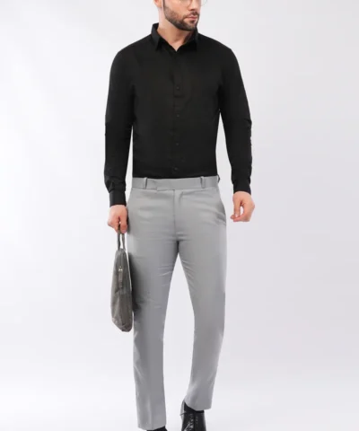 RetroWave Penta Lycra Formal Trousers for Men | Grey Formal Pants