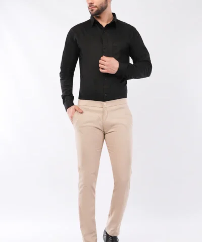 Men Linen Formal Pant – Cream | Exclusive Fit